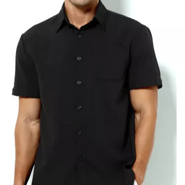 2024新亚马逊热卖款 夏季翻领纯色短袖纽扣男士亚麻衬衫