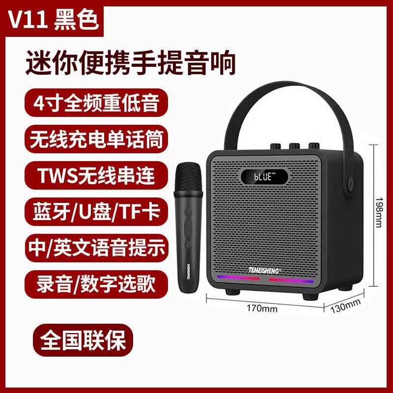 ホームカラオケワイヤレス Bluetooth ポータブルスピーカー屋外ハイパワースクエアダンスオーディオマイク録音サブウーファー付き|undefined