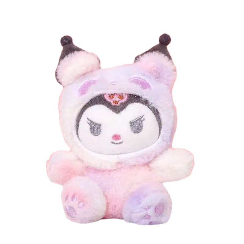 Lindo sanrio floral de peluche pequeño colgante de dibujos animados coolomi llavero de cuatro pulgadas máquina de agarre muñeca al por mayor