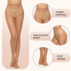 女性用ワンラインクロッチストッキング 0D 極薄ストッキング レディース シアータイツ 極薄ハイウエストパンスト 太ももストッキング