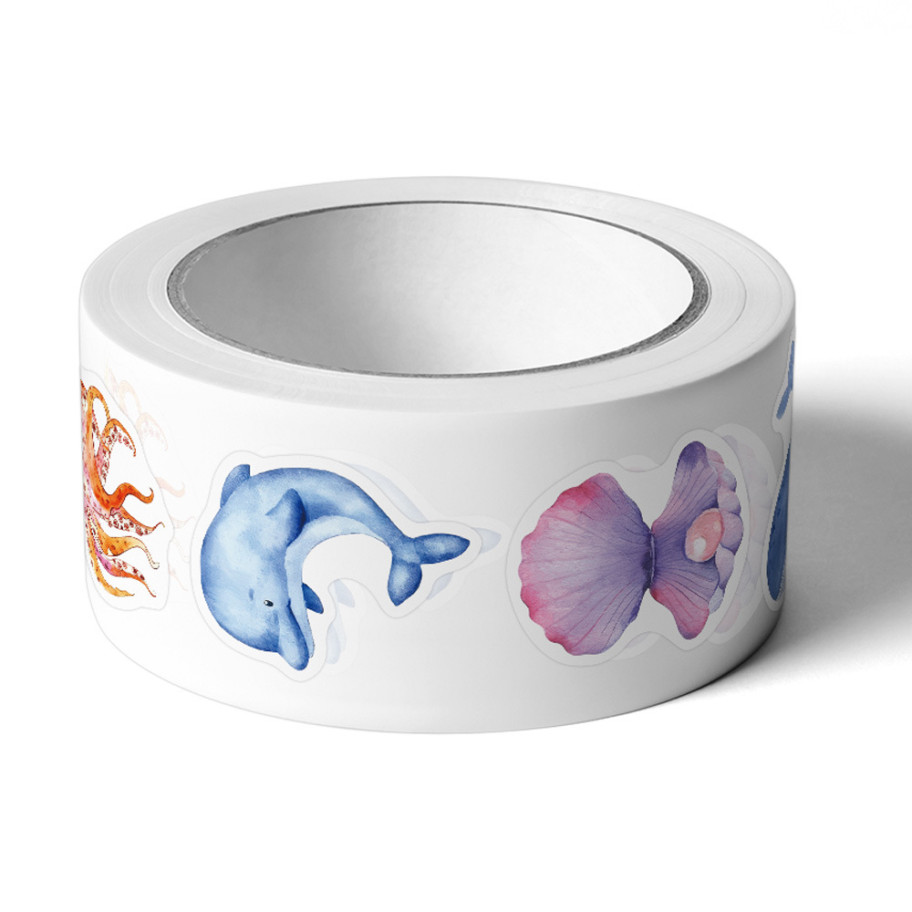 500개 | 롤, 2.5CM 외계 바다 동물 스티커 장  선물 상자 자체 접착 스티커 라벨