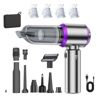 Household Rechargeable Portable Handheld Brushless: Tozsoranlar - silver-purple012-storage-bagfilter-element5