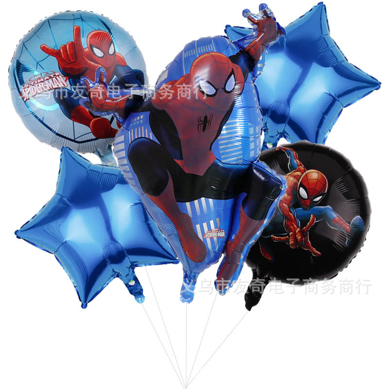 Traje de Spider-Man Capitán América Superman Iron Man globo Superhéroe fiesta de cumpleaños de los niños decoración del globo