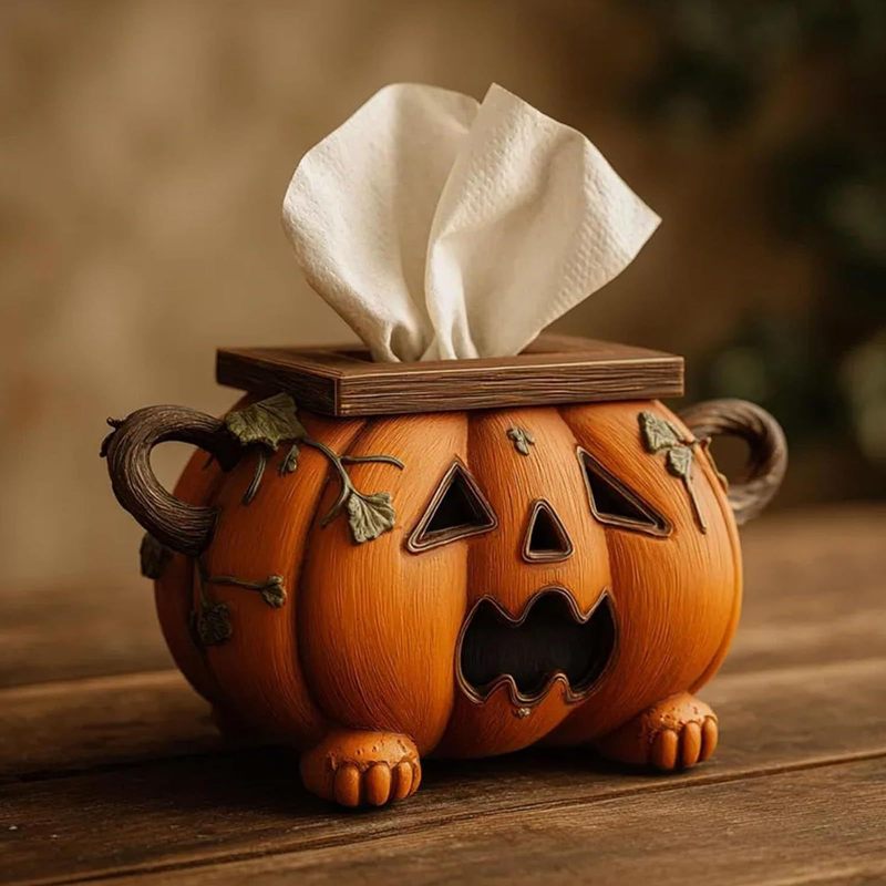 大量现货Halloween Pumpkin Tissue Box Holder万圣节南瓜纸巾盒|undefined