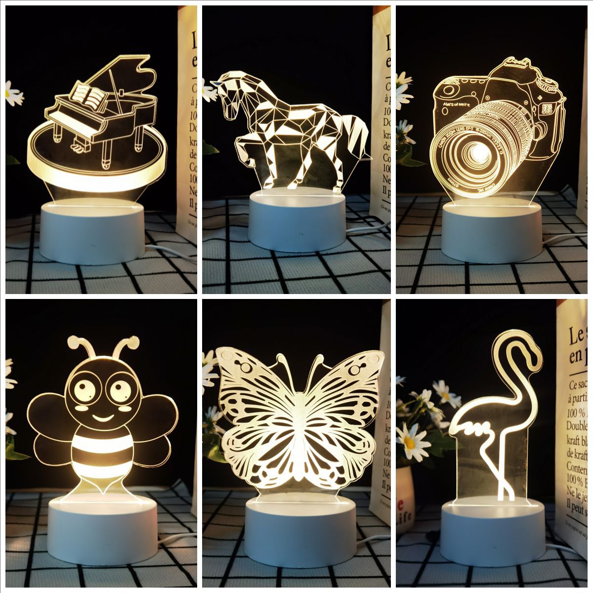 Factory Direct 3D night light LOGO making Christmas National Day teacher Mid-Autumn Festival gift usb night light