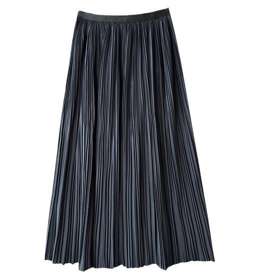 Korean style high-grade toothpick pleated draping skirt 2024 spring and summer new elegant high waist thin pleated skirt