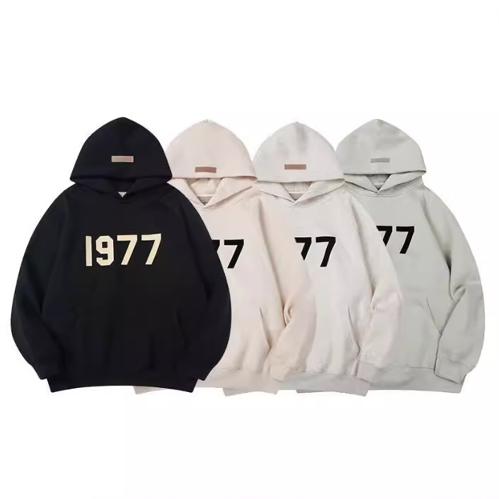 Autumn and Winter Simple Basic Ins Jacket High Street Trendy Brand 1977 Sweatshirt Hoodie Long Sleeve Men and Women Batch