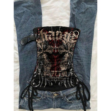 I 42502 Print Drawstring Tube Tops ӡ������Ĩ�ؿ羳��ó