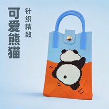 编织手机包休闲百搭针织女士包包小方包爱心鲜艳高级感2025新款