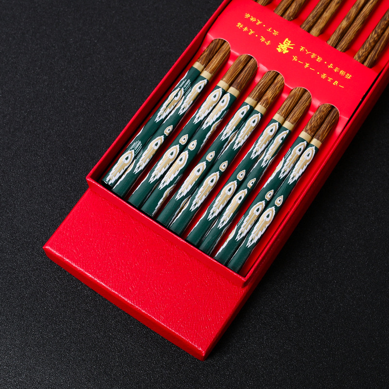 Palillos de madera de ala de pollo, película floral impresa de madera maciza para el hogar, cola de pavo real, sin pintura, sin cera, spot al por mayor, LOGO personalizable