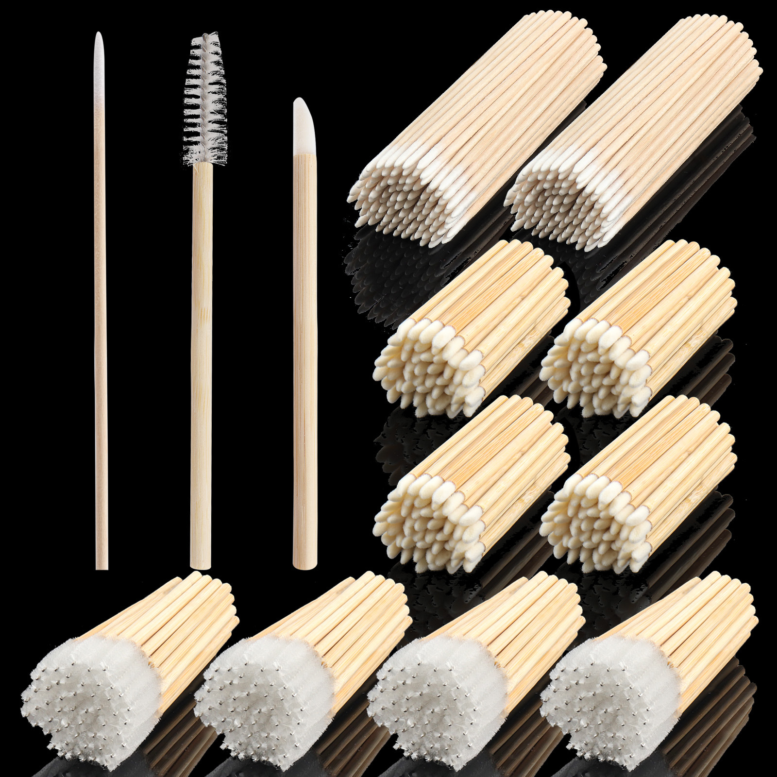 Wholesale disposable bamboo lip brushes, bamboo eyelash brushes, cotton swab makeup lip brushes, beauty lipstick brushes, beauty brushes