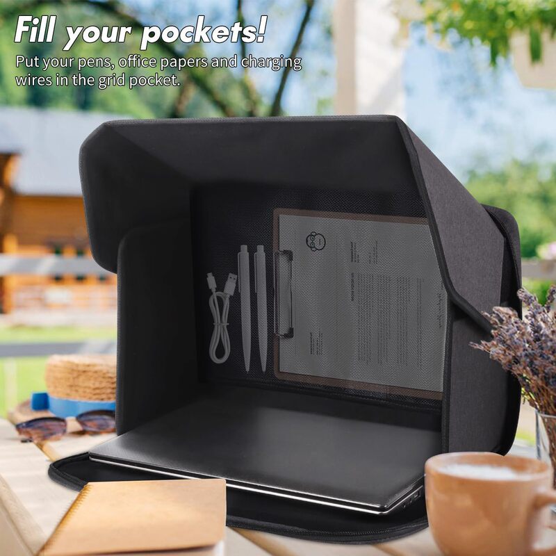 In-stock outdoor laptop sunshade, privacy screen, foldable and portable laptop cover