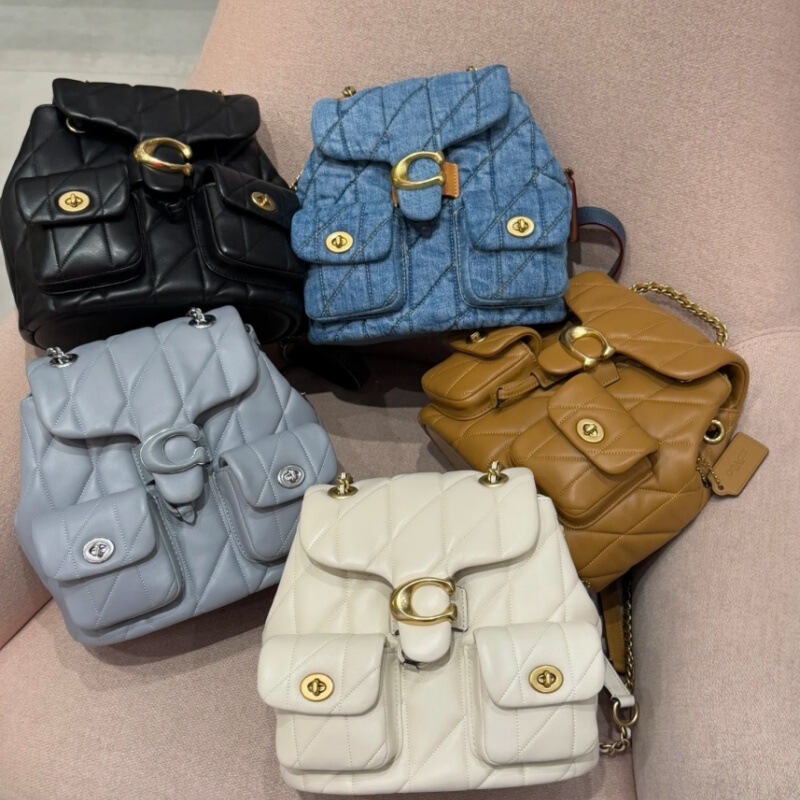 Koujia's New Quilted Tabby Small Chanel-Style Sheepskin Backpack, Vintage Mini Backpack, Quilted Handbag Travel Bag