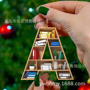 2022-2023 Cross-border New Creative Letter Bookcase Christmas Decorations Car Backpack Home Decorations
