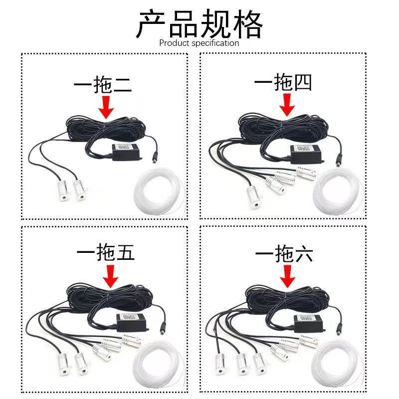 Car cold light atmosphere lamp car modified LED fiber RGB colorful APP control threading cross-border hot sale