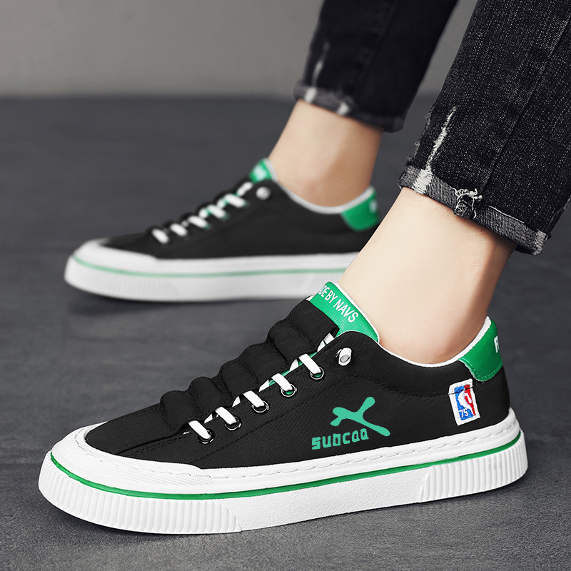Student Version Campus Canvas Shoes Korean Style Breathable Men's Shoes Old Beijing Cloth Shoes Soft Sole Slip-On Casual Driving Shoes