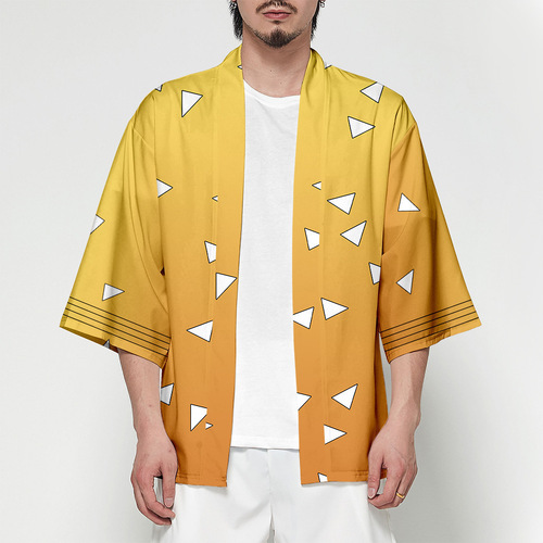 Anime and Manga Demon Slayer Tanjiro and Nezuko Cosplay Same Style Cloak with Feathered Edge for Children at Comic Con