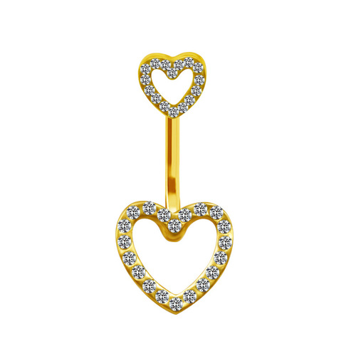 Gabby European and American cross-border heart-shaped navel ring pearl navel ring navel ornament navel nail human body piercing jewelry manufacturer