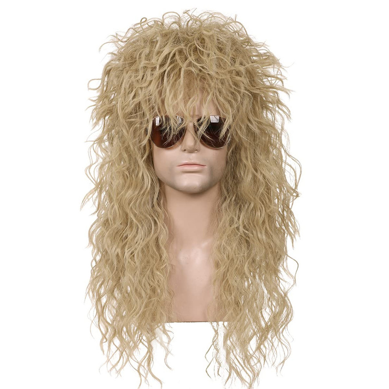 European and American Ladies Blonde Rock Man Mullet Wig Charm Punk Rock Rock Star Cosplay Wig