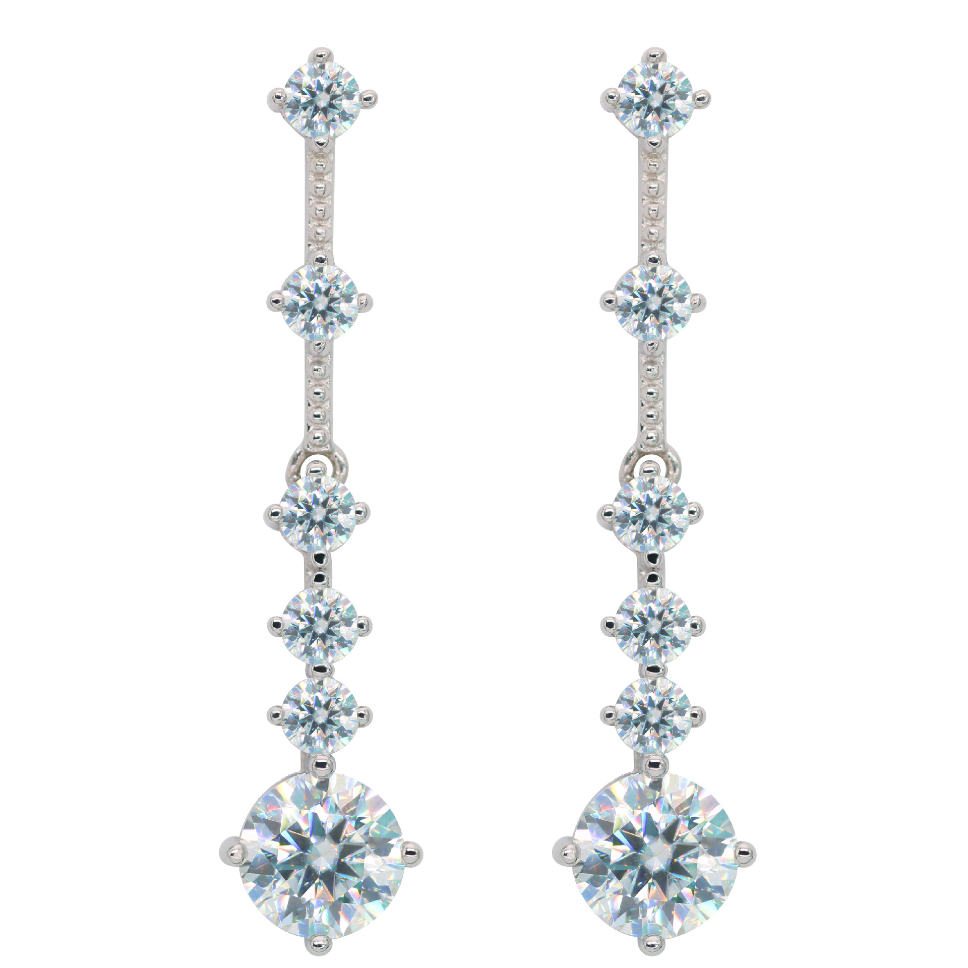 Dame Géométrique Argent Sterling Moissanite Boucles D'oreilles En Masse display picture 5