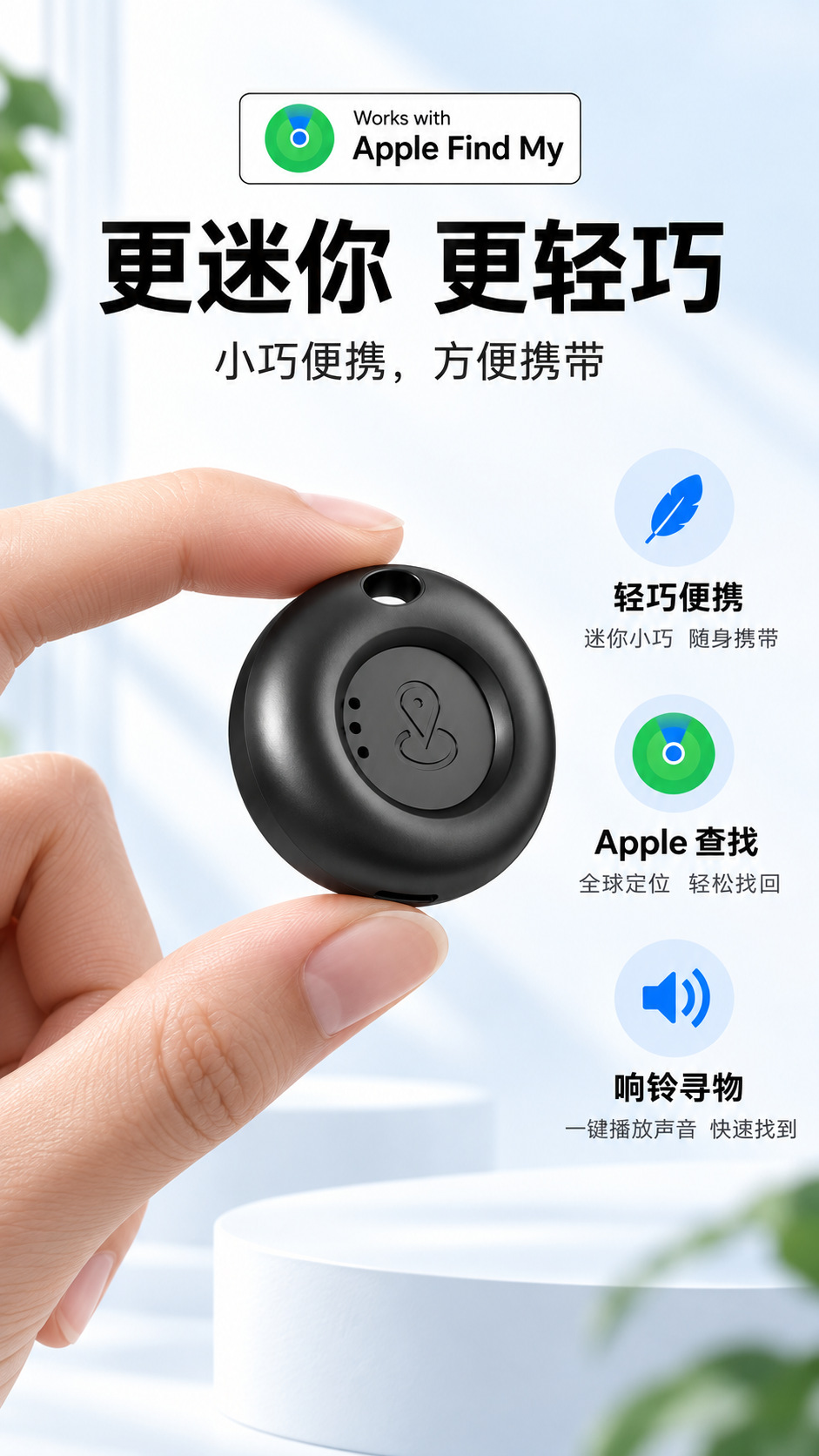 Airtag Anti-Loss Tracker iOS Locator for Kids and Elderly Key Finder Backpack Tracker FindMy Locator