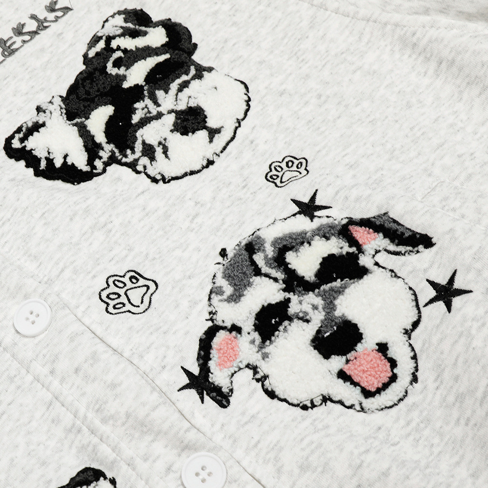 Hayvan Yavrusu Karikatür Nakışlı Yuvarlak Yaka Hırka Sweatshirt Erkek Bol Günlük İlkbahar Sonbahar Beyzbol Ceket Sokak_voghion.com