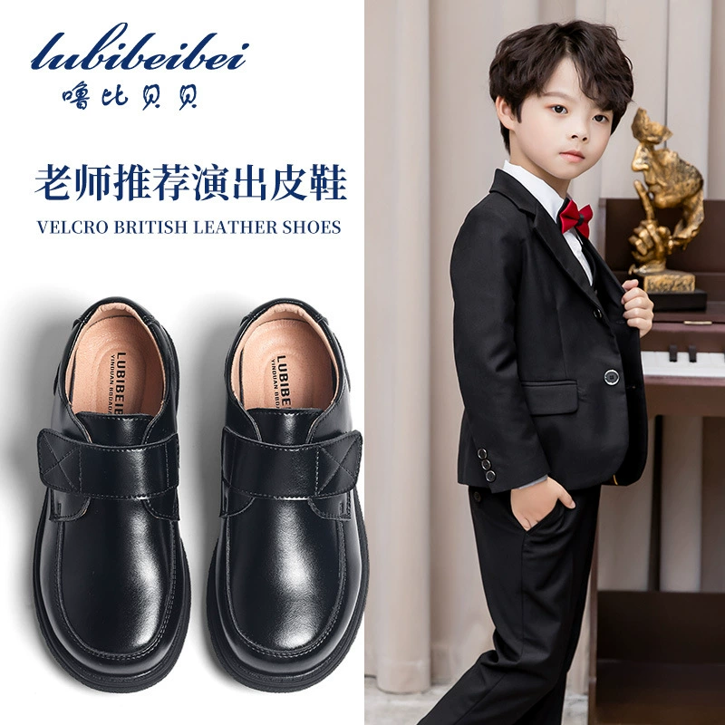 Кожаная обувь на мягкой подошве для мальчиков, новая летняя школьная черная обувь в английском стиле для мальчиков, учащихся и детей средней школы
