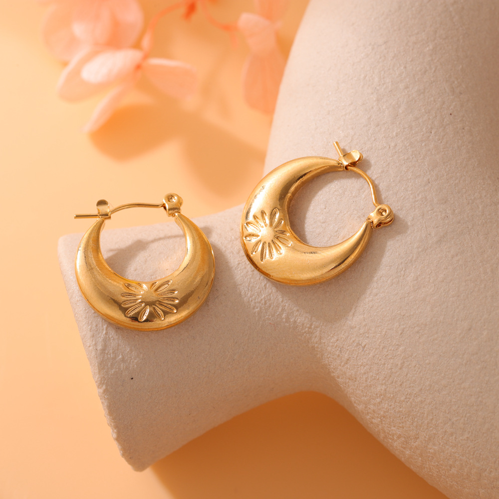 Pendientes de acero inoxidable estilo europeo, minimalista y ligero