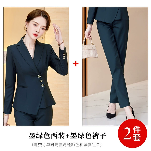 Green classic suit jacket, trousers