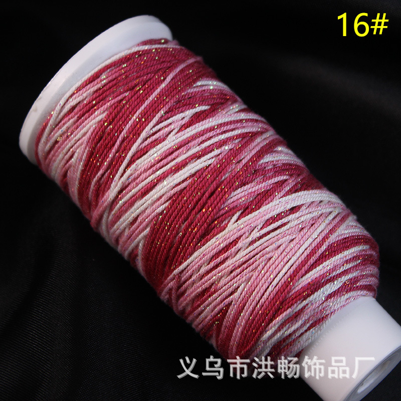 段染手搓棉线加金藏式星空渐变色 diy手工编织项链手链吊坠文玩绳|undefined