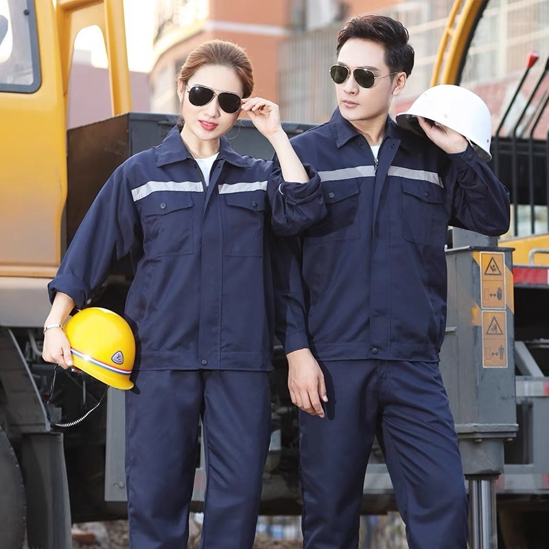 长袖工作服男女套装厂服上衣耐磨劳保服汽修电焊春秋工人工装|undefined