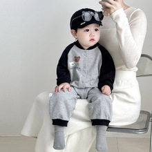 婴幼儿哈衣春秋款外套宝宝连体衣秋装爬服0-2岁男童长袖外出服潮