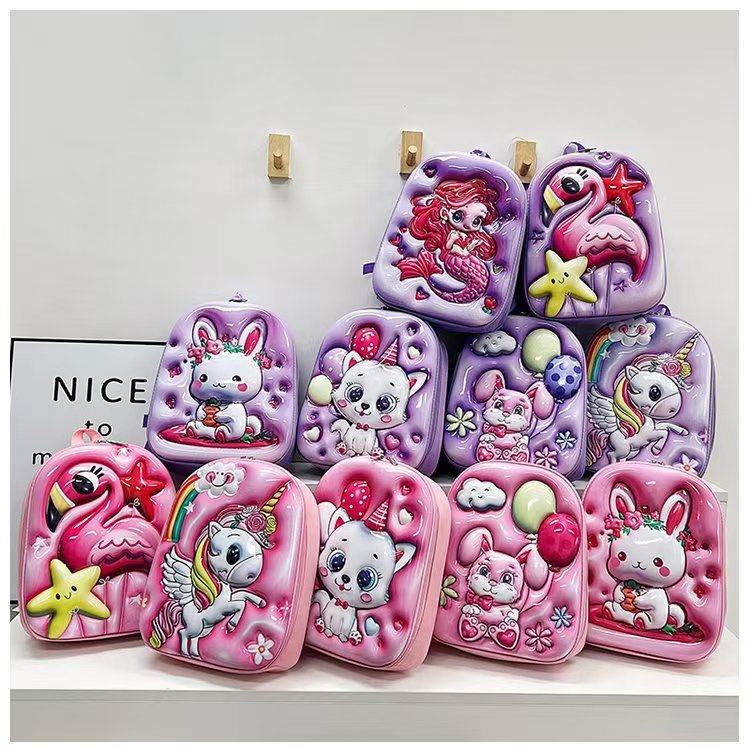 Mochila infantil Mochila de primer grado Mochila de moda de dibujos animados encantadora Mochila de moda Mochila de jardín de infantes 3D