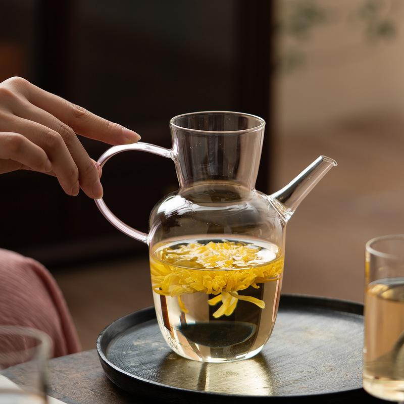 New Chinese-Style Song Dynasty Imitation Green Tea Pot, Water Filter Bamboo Cup, Glass Teapot, High Borosilicate Tea Brewing Pot, High Temperature Resistant Tea Set New Chinese-Style Song Dynasty Imitation Green Tea Pot, Water Filter Bamboo Cup, Glass Teapot, High Borosilicate Tea Brewing Pot, High Temperature Resistant Tea Set