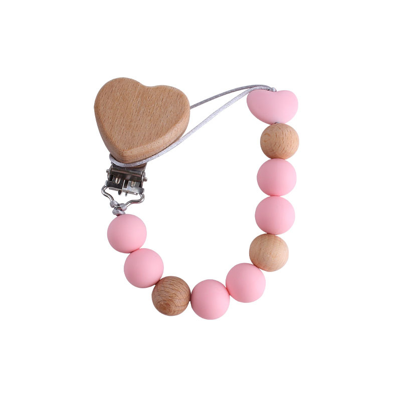 Nueva historieta haya amor chupete clip bebé creativo bebé DIY chupete cadena amor silicona chupete cadena anti-gota
