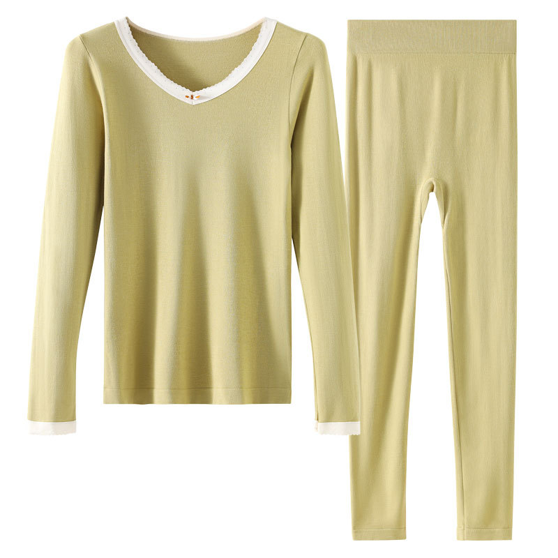 Ropa interior térmica de las mujeres calefacción culturismo desgaste suéter de manga larga pantalones Otoño e Invierno camisa de fondo Delgado otoño ropa pantalones largos mujeres