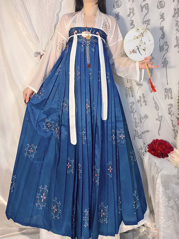オリジナル本物の漢服女性中国風唐胸丈スカート夏スーパー妖精キャベツフルセット古代衣装|undefined