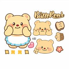 かわいい漫画バターベアーゴミ箱diyステッカーリビングルームゴミ箱トランクステッカー防水日焼け止め