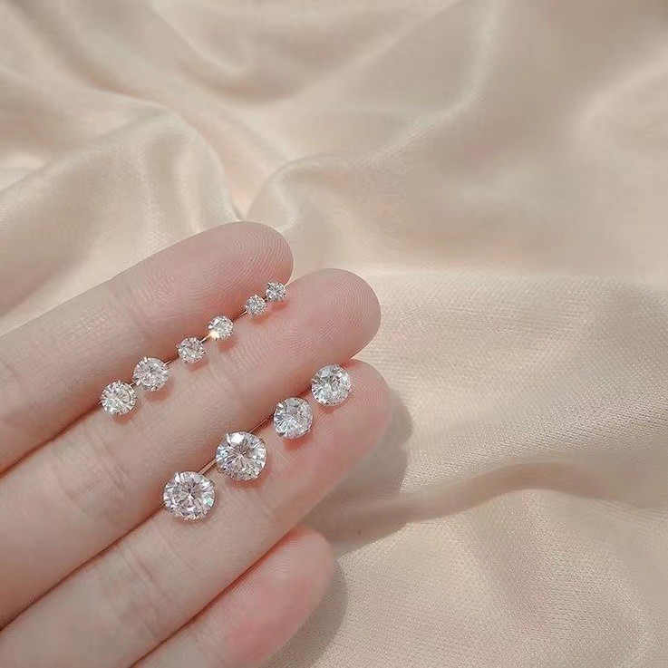 S Earrings For Men Trendy Super Shiny Hip-Hop Simple Niche High-End Feel Silver Needle Women Zircon Claw Diamond Ear_voghion.com