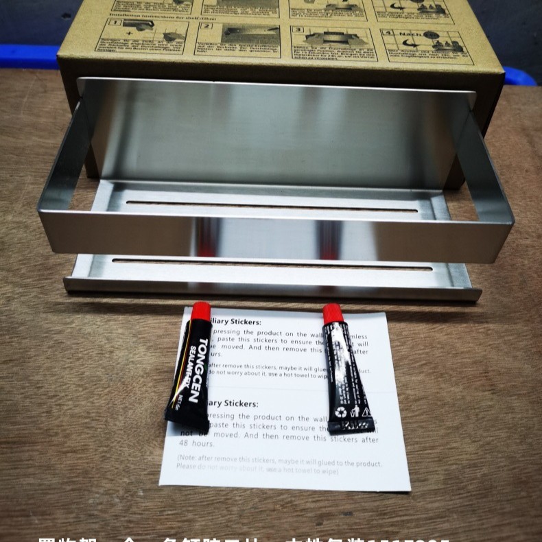 Estante de pared transfronterizo Estante de baño sin perforación 304 Estante de almacenamiento y acabado de ducha de baño de acero inoxidable