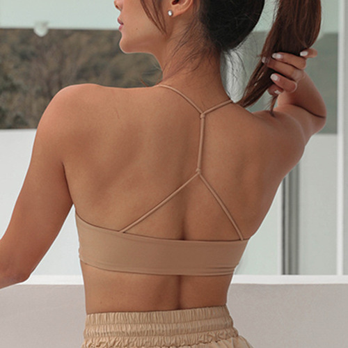 Summer Sexy Yoga Bra with Double Shoulder Clustering Sports Bra for Women, Outerwear Dance Fitness Wear, One Piece Dropshipping