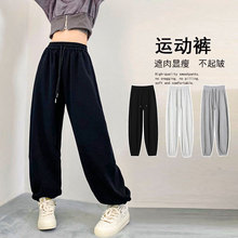美式哈伦运动裤女2025流行高腰显瘦休闲束脚卫裤春秋小个子灯笼裤