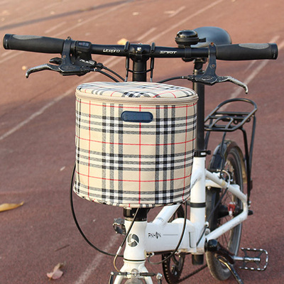 Folding bicycle basket, thickened waterproof canvas basket, electric bicycle basket, front basket, bicycle vegetable basket
