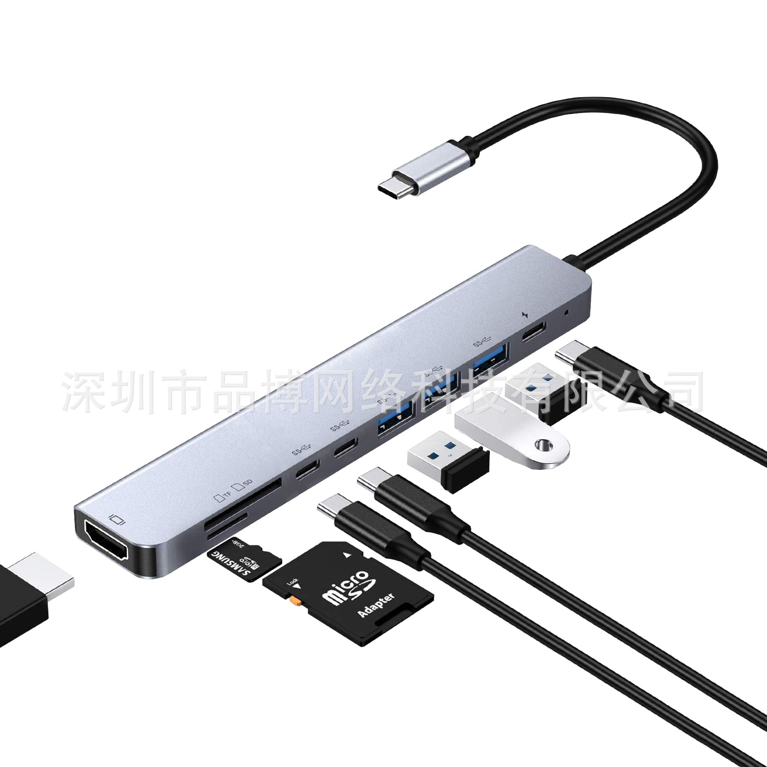 Estación de acoplamiento transfronteriza tipo c hubUSB3.0 hub HDMI proyector de pantalla 4k de alta definición PD100W