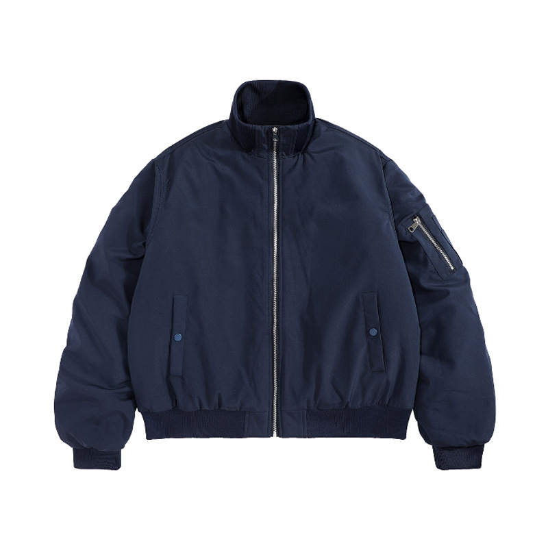 American Style Pilot Jacket Autumn Winter Warm Short Thickened Stand Collar Cotton Coat Men's Outerwear_viptrois.com