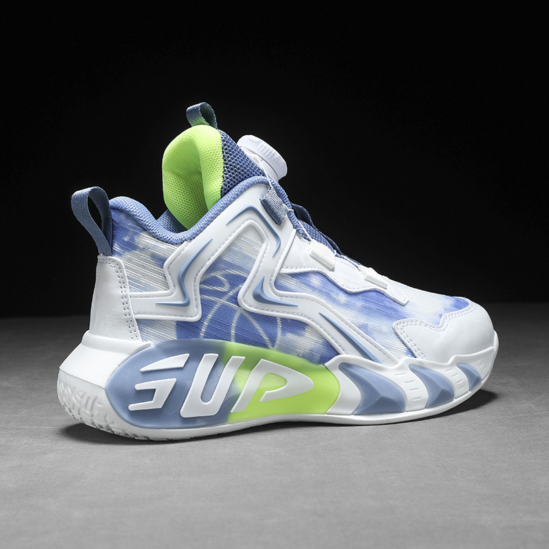 Zapatos para niños, zapatos de baloncesto para niños, primavera y verano, nuevos zapatos para correr transpirables de malla, zapatos deportivos con botones para niños de mediana edad, marea