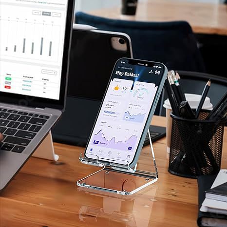 Cross-Border Acrylic Mobile Phone Holder Counter Display Stand Desktop Lazy Bracket Base Transparent Acrylic Mobile Phone Bracket
