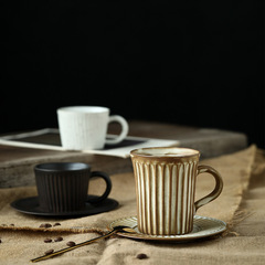 高溫日式陶瓷杯創意復古帶把手馬克杯磨砂咖啡杯情侶杯茶杯