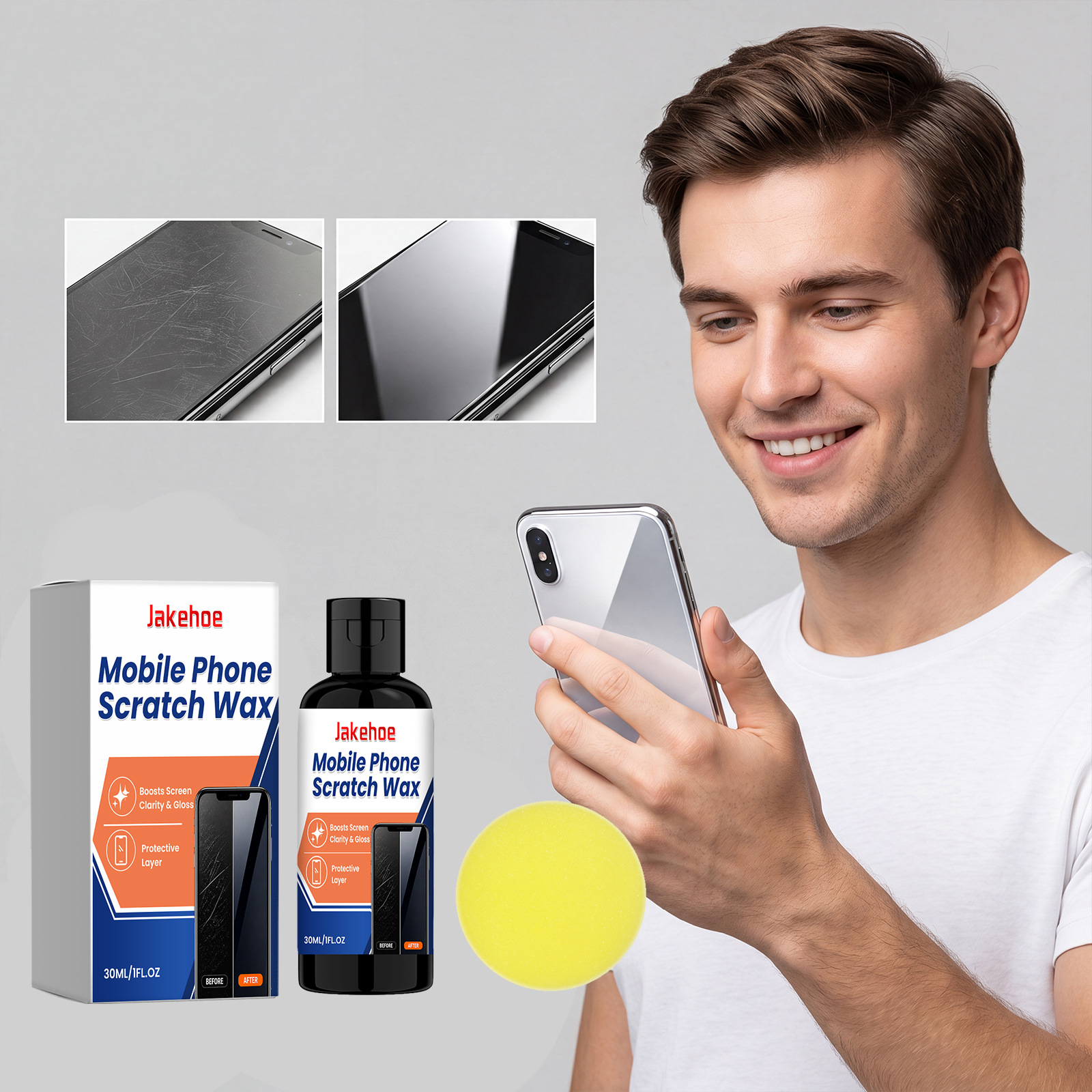Jakehoe Mobile Phone Screen Anti-Scratch Wax for Daily Cleaning of Mobile Phones, Watches, Computers, and Fine Marks and Stains