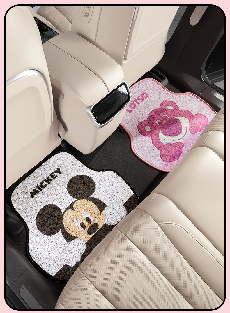 Mickey Car Thickened Floor Mat, Single-Piece Universal Disney Anti-Dirt Carpet Protector, Non-Slip and Wear-Resistant
